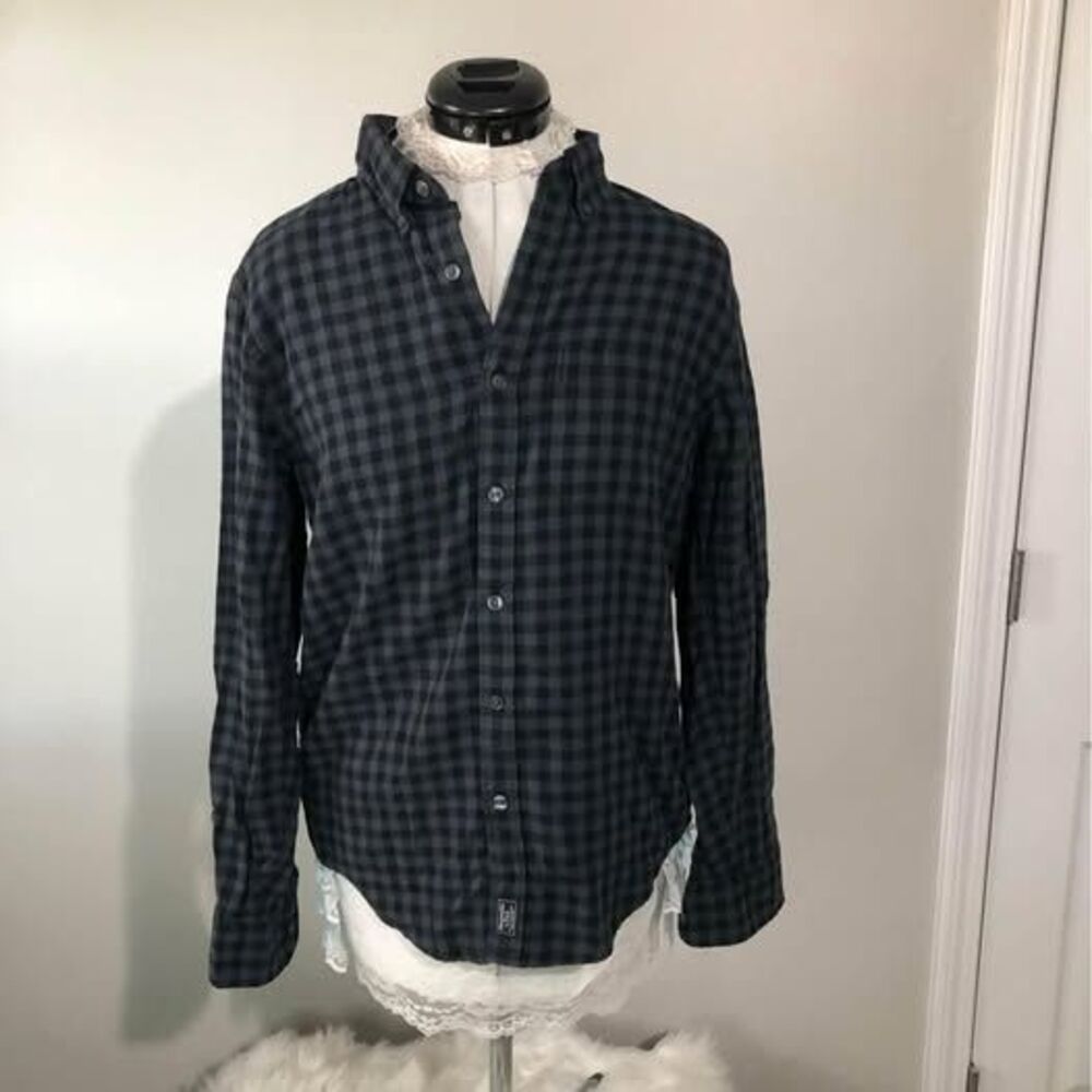 Small Abercrombie & Finch Long Sleeve Button Up Plaid Blouse C5292